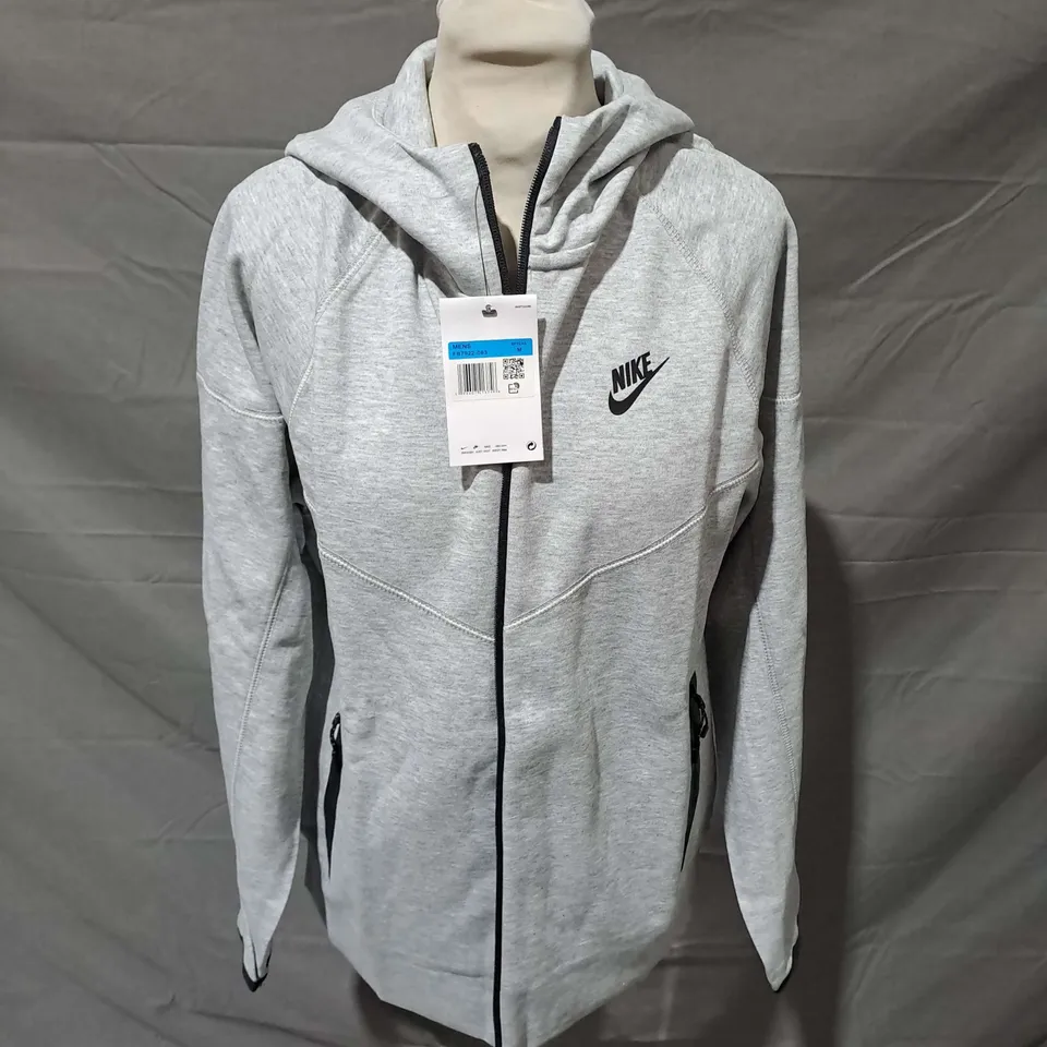 NIKE LIGHT GREY TRACKSUIT JACKET WITH HOOD - MEDIUM