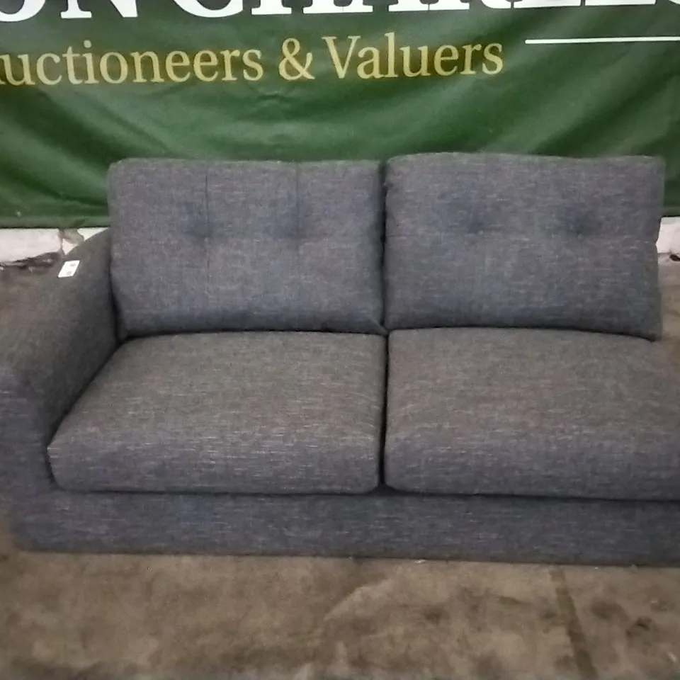 QUALITY BRITISH DESIGNER DARK GREY FABRIC SOFA SECTION 