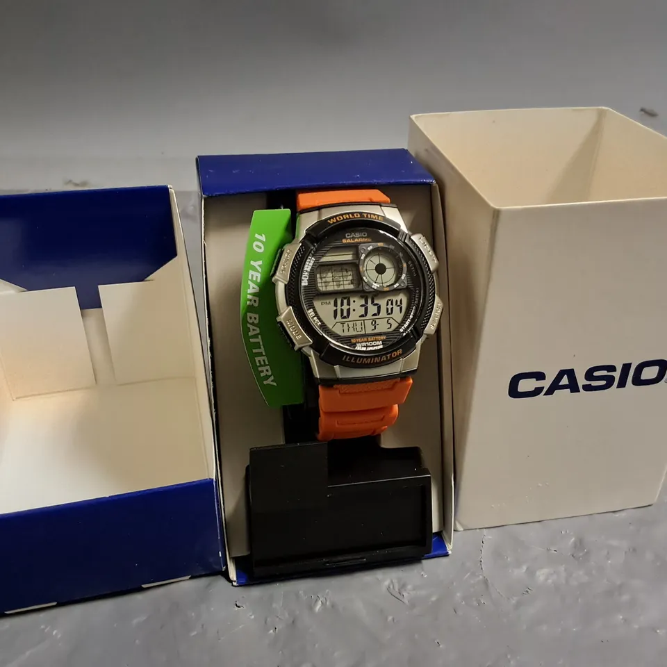 CASINO ALARMS SPORTS WATCH WITH ORANGE STRAP