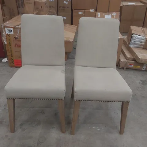 PAIR OF REX FABRIC UPHOLSTERED DINING CHAIRS 