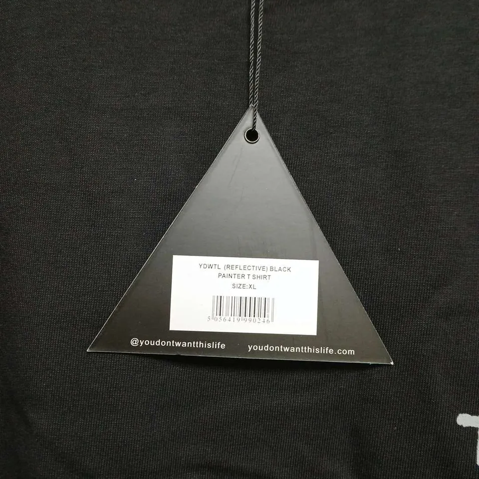 YOU DON'T WANT THIS LIFE REFLECTIVE PAINTER T-SHIRT – BLACK, SIZE XL