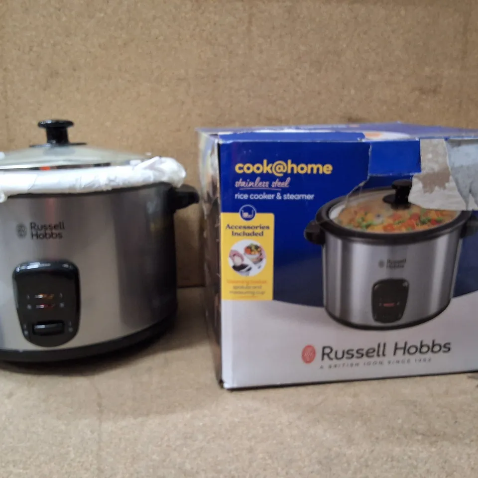 BOXED RUSSELL HOBBS COOK@HOME RICE COOKER & STEAMER – STAINLESS STEEL (MODEL 19750)