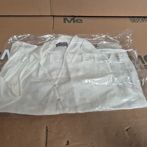 MINT VELVET WOMEN'S IVORY LINEN HALTER TOP - SIZE L