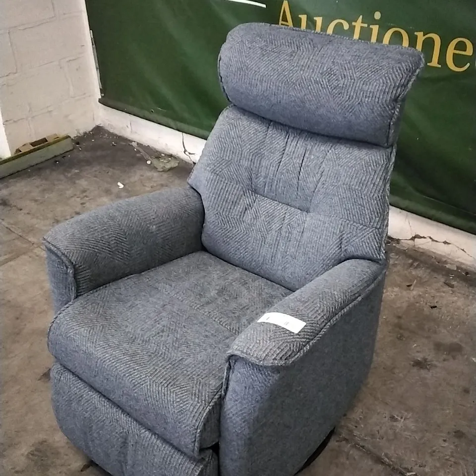 QUALITY BRITISH DESIGNED & MANUFACTURED G PLAN MALMO POWER RECLINER CHAIR SCALE COBALT FABRIC