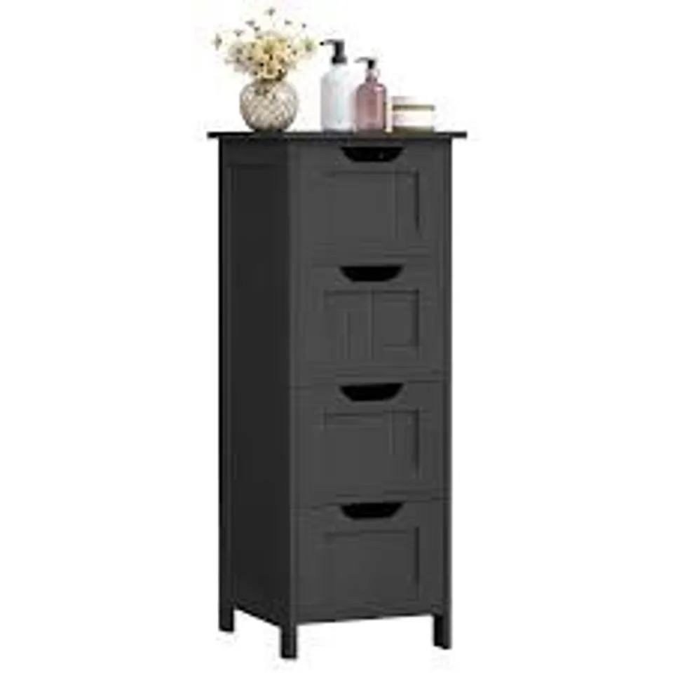 BOXED VASAGLE BATHROOM CABINET 30 X 30 X 82CM - INK BLACK