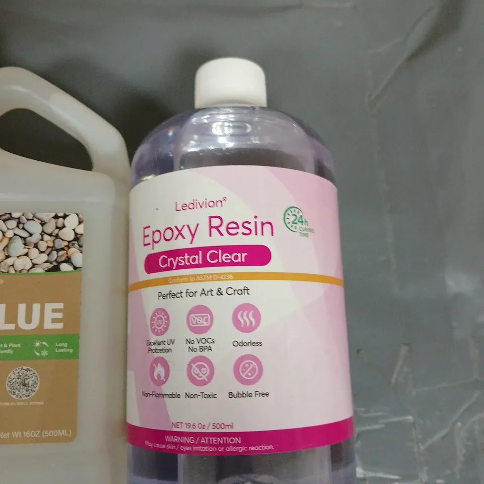 Ledivion Epoxy Resin Crystal Clear 500ml + MEKP Catalyst + Mulch Glue 500ml – Art & Craft Supplies