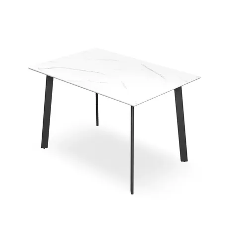 BOXED HAYDON EXTENDING DINING TABLE - WHITE MARBLE EFFECT (1 BOX)