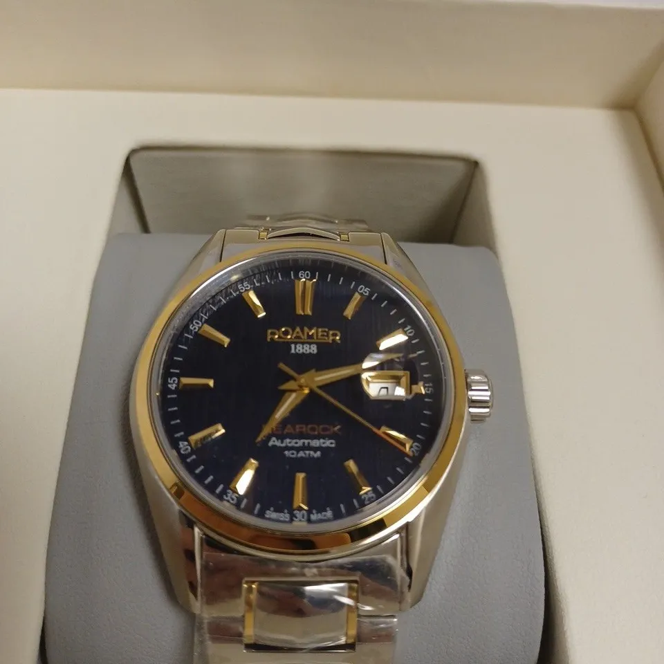 BOXED ROAMER SWISS SAPPHIRE CRYSTAL AUTOMATIC WATCH 