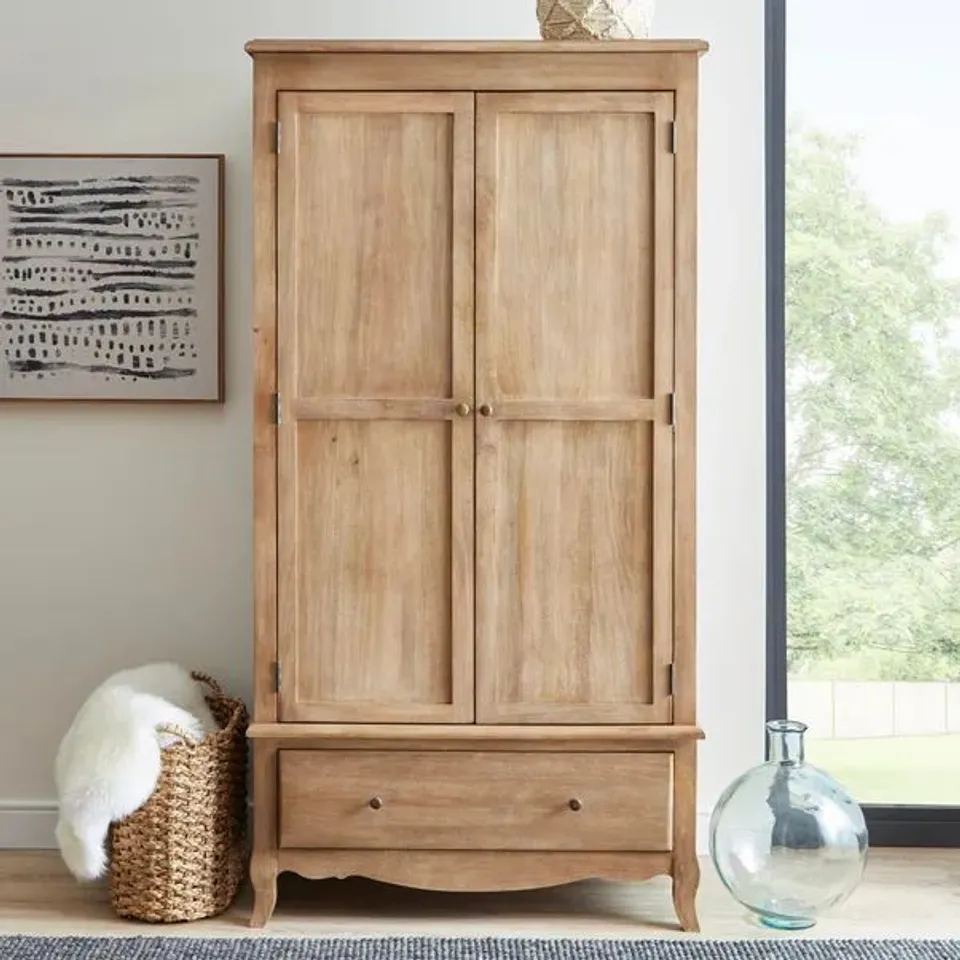 BOXED GISELLE DOUBLE WARDROBE, MANGO WOOD (2 BOXES) RRP £899