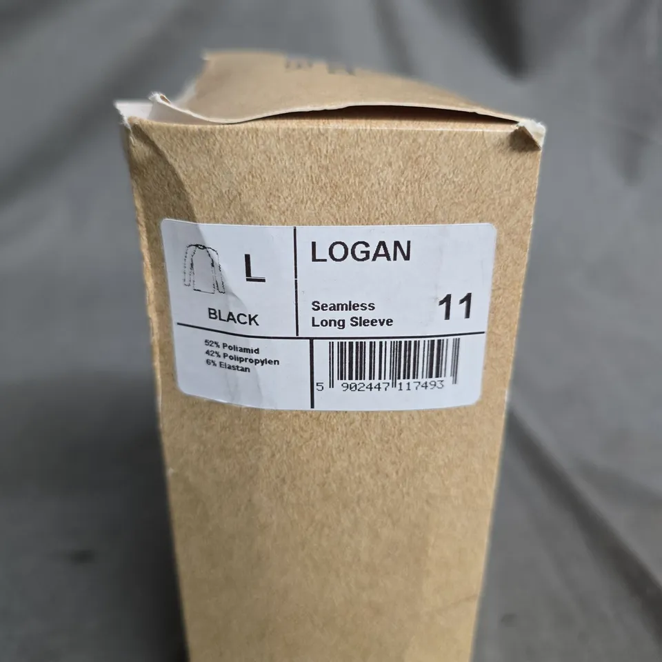 LOGAN SEAMLESS LONG SLEEVE TOP – BLACK – UK SIZE L 