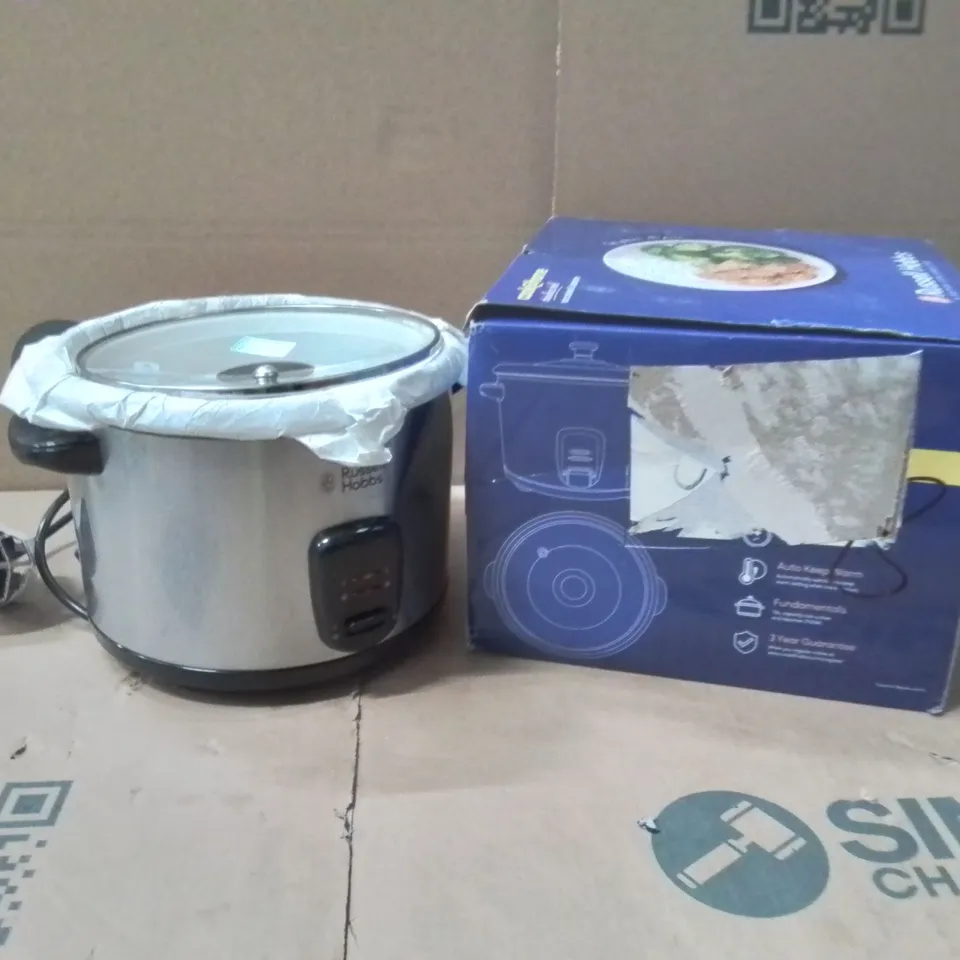 BOXED RUSSELL HOBBS 1.8L RICE COOKER AND STEAMER - SILVER