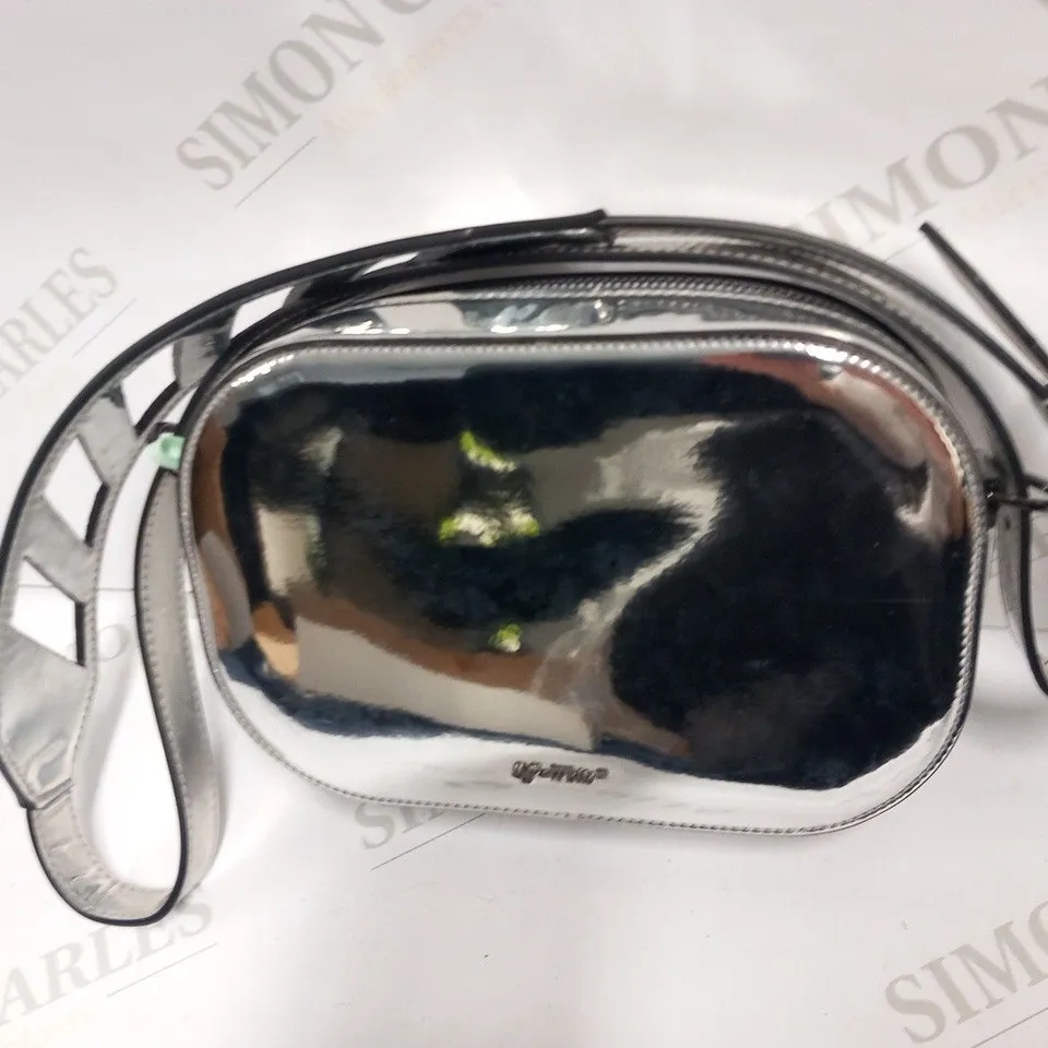BOXED OFF-WHITE SILVER MIRROR CAMERA BAG