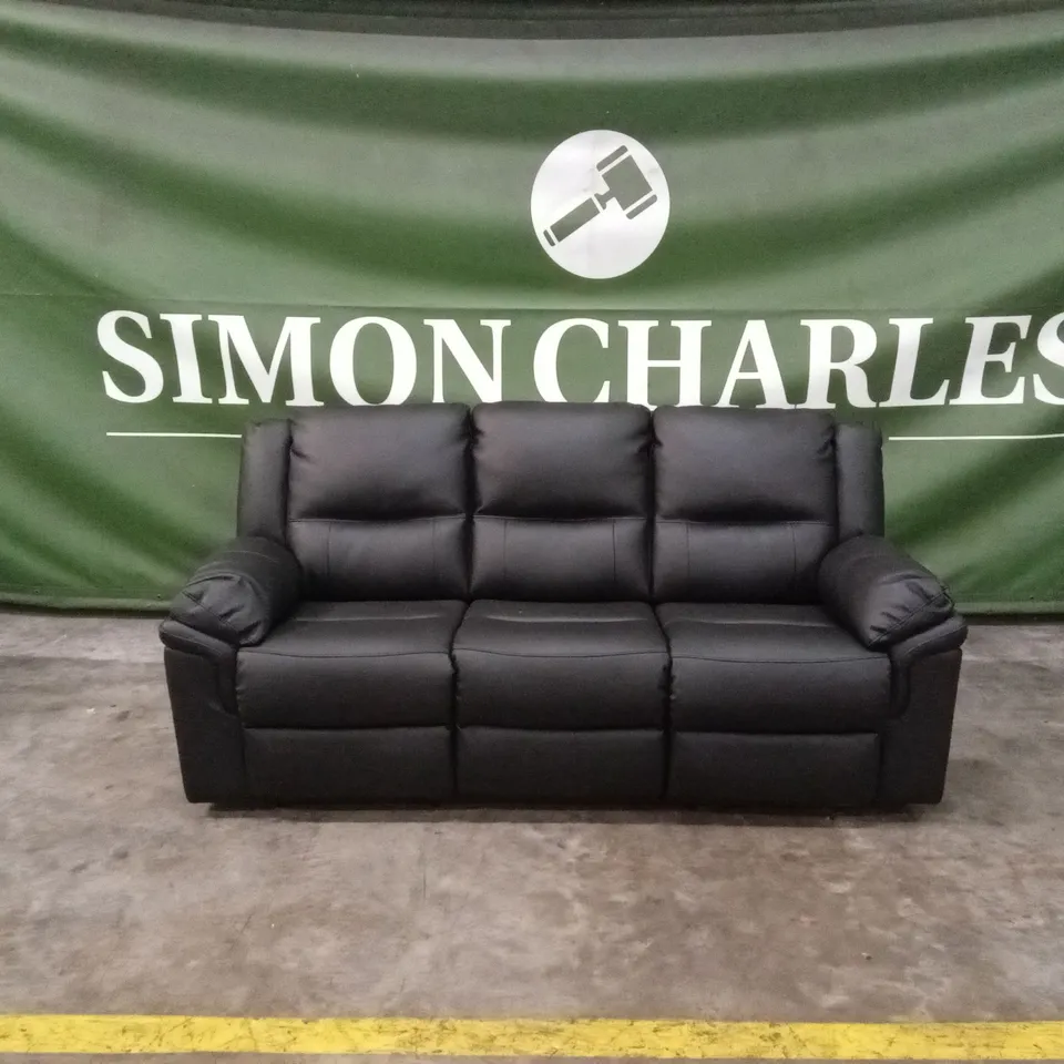 ALBION LUXURY FAUX LEATHER 3 SEATER HIGH BACK MANUAL RECLINER SOFA RRP £749