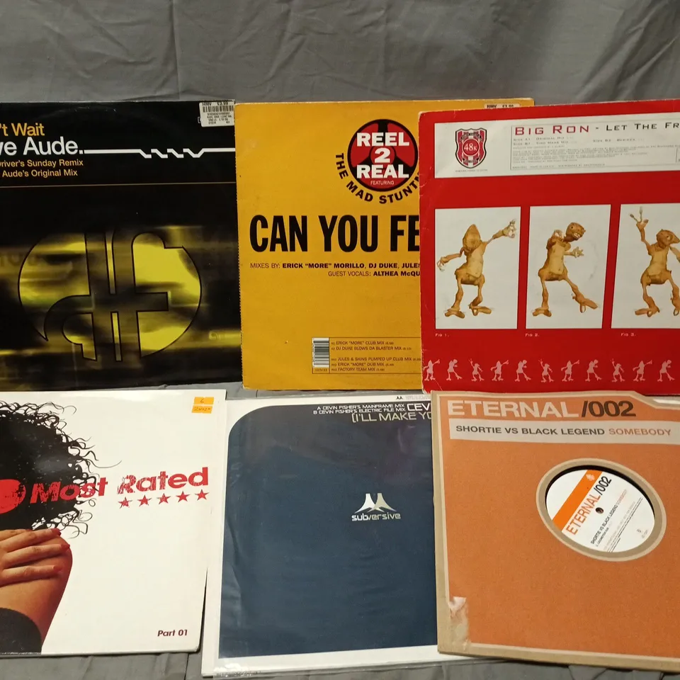 SET OF APPROXIMATELY 12 VINYL'S TO INCLUDE ARTISTS SUCH AS SUBLIMINAL, FUTURESHOCK, DAVE AUDE, ETC