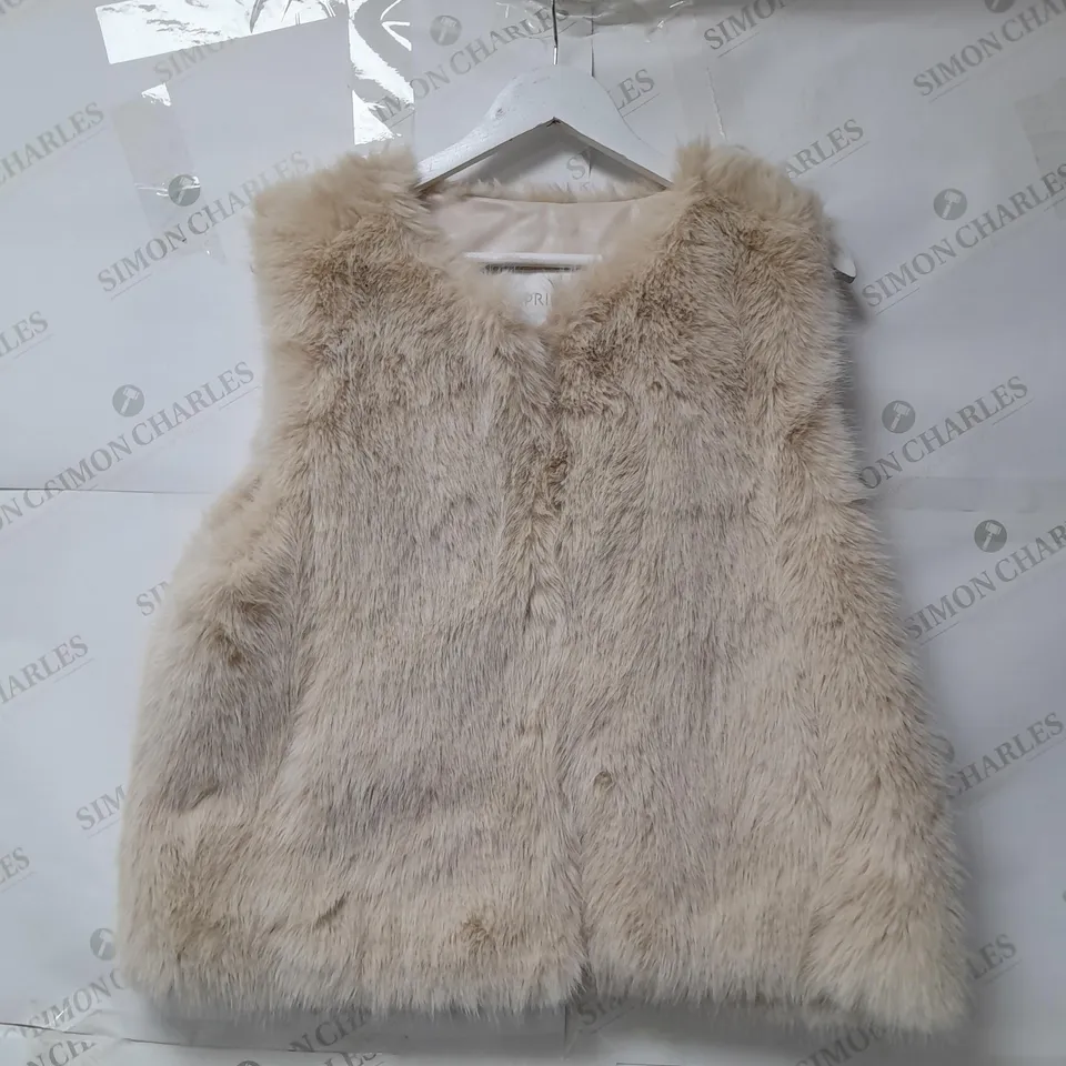 APRICOT LADIES ELEGANT FAUX FUR GILET CREAM SIZE 14 