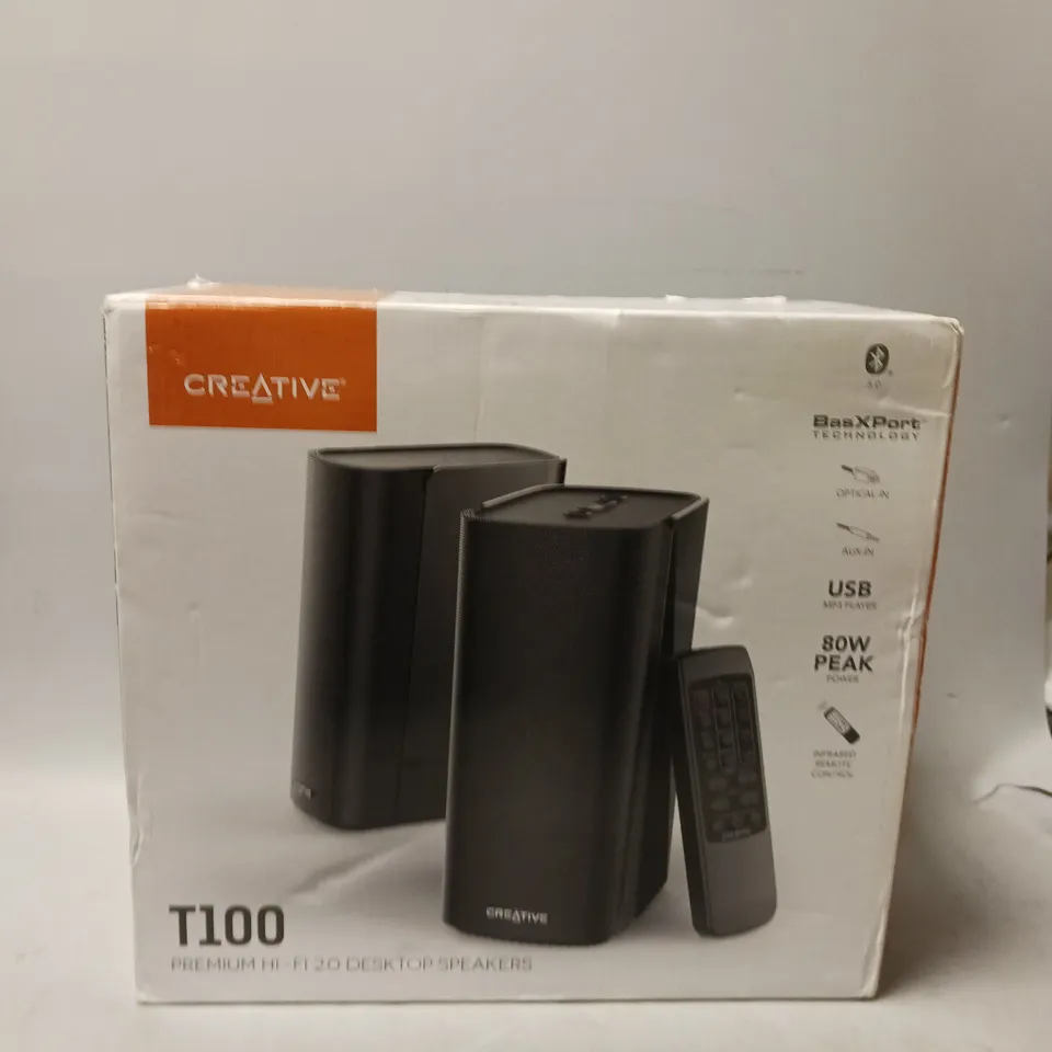 CREATIVE T100 PREMIUM HI-FI 2.0 DESK TOP SPEAKERS