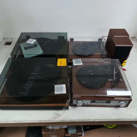 LOT OF 10 ASSORTED LENCO AUDIO ITEMS TO INCLUDE VARIOUS MODELS OF TURNTABLES WITH SPEAKERS