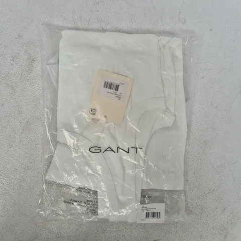 BAGGED GANT SLIM RIBBED TANK TOP IN WHITE SIZE MEDIUM