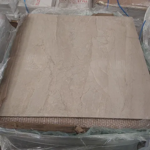 PALLET CONTAINING APPROXIMATELY 24x 90 x 90cm BEIGE TILES