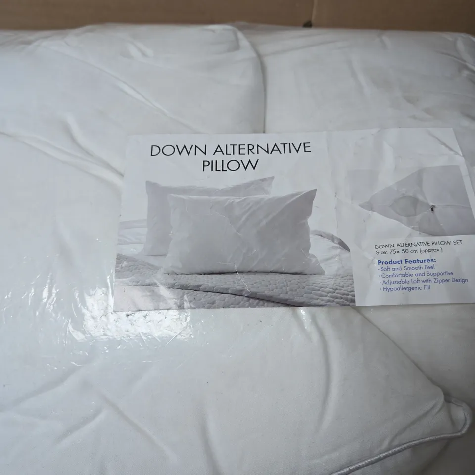 DOWN ALTERNATIVE PILLOW SET 75 X 50CM APPROX