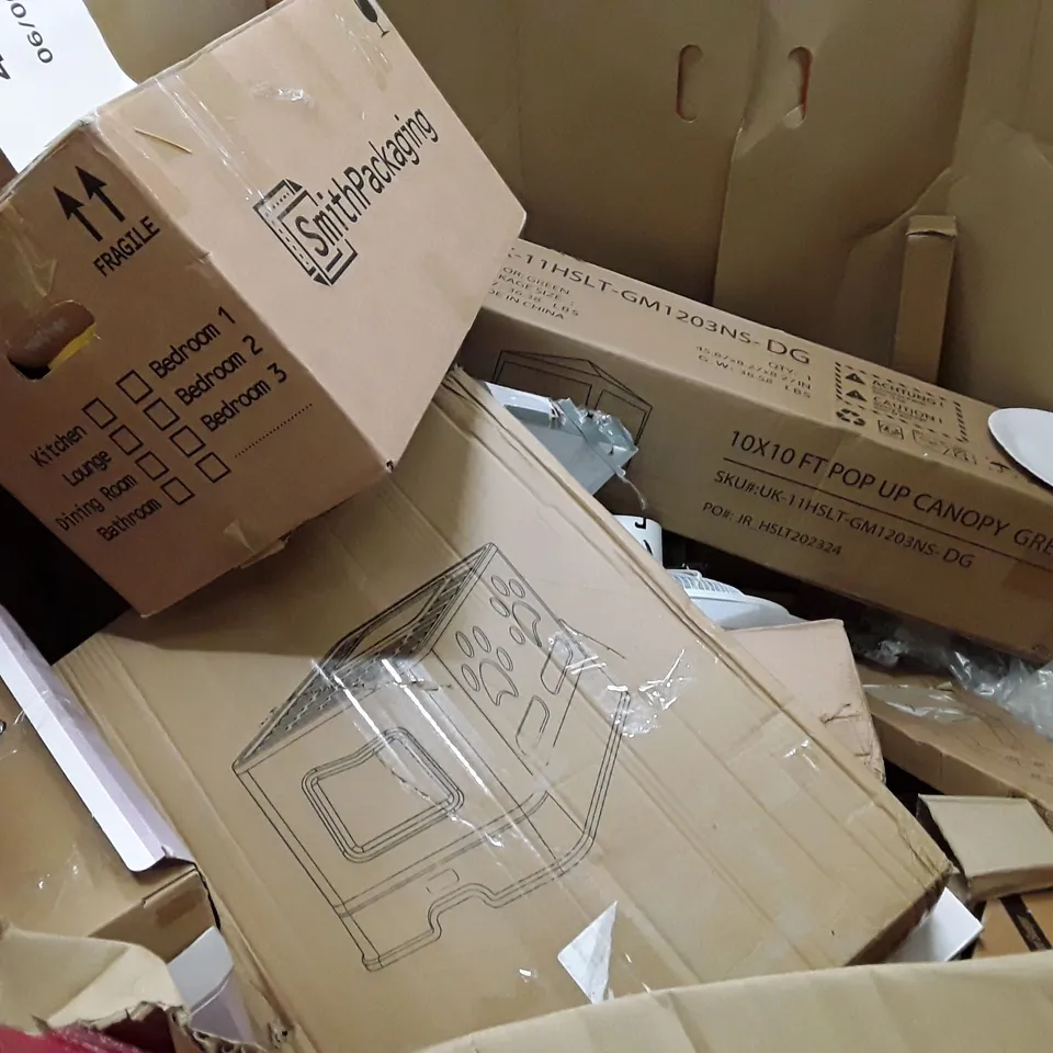 PALLET OF ASSORTED PRODUCTS INCLUDING OFFICE CHAIR, ERGONOMIC KNEELING CHAIR, TOILET SEAT, 3-TIER STORAGE SHELVE, LED CEILING LIGHT