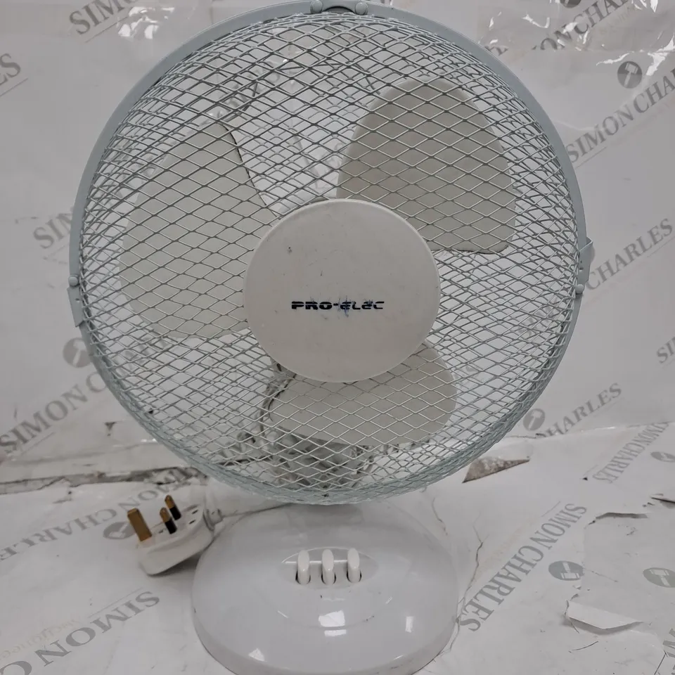 PRO-ELEC WHITE DESK FAN 