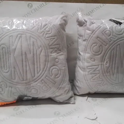 BRAND NEW SEALED SET OF 2 CIRCLE LOGOS CUSHIONS WITH FILLING COLOUR SILVER