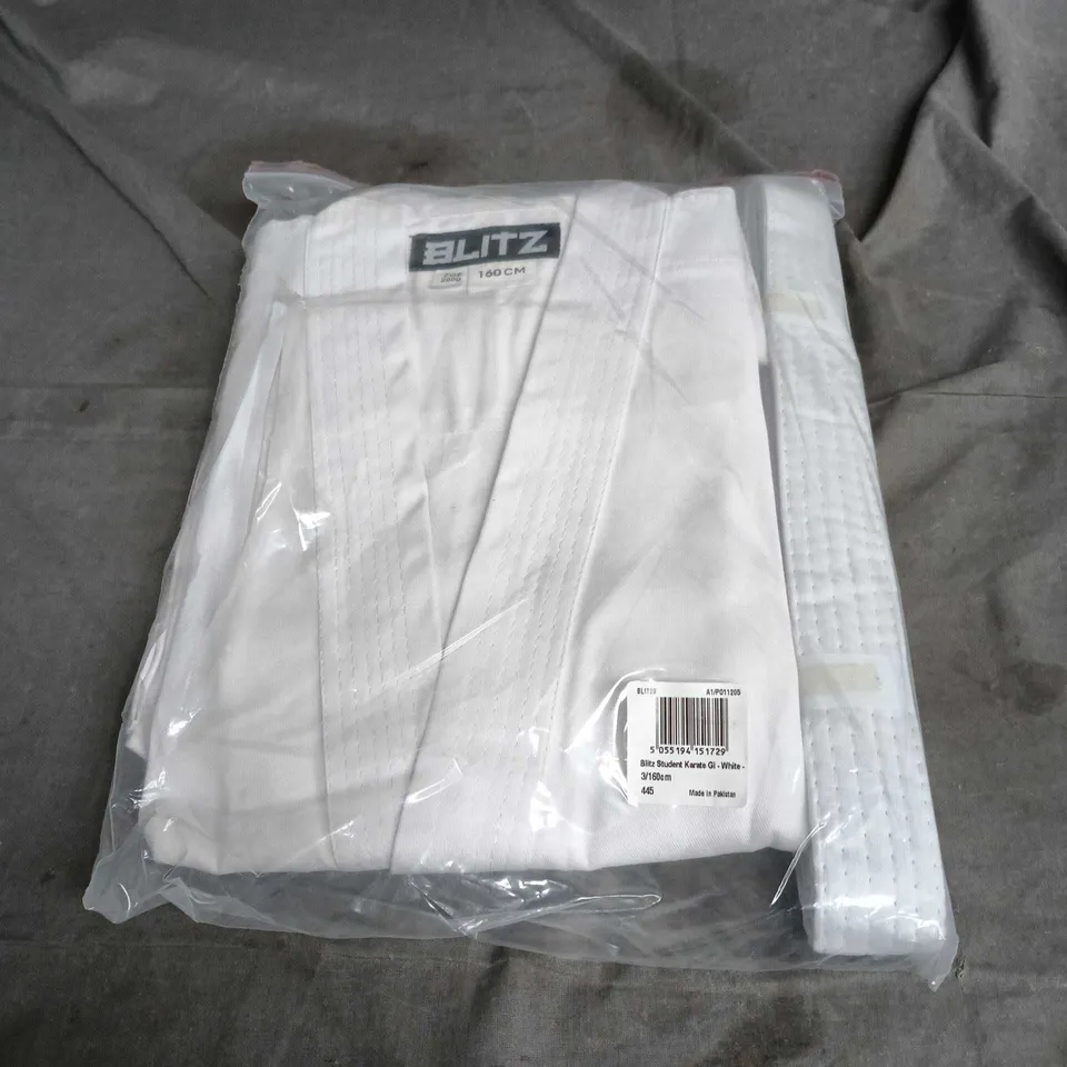 BLITZ STUDENT KARATE GI – WHITE – 3/160CM