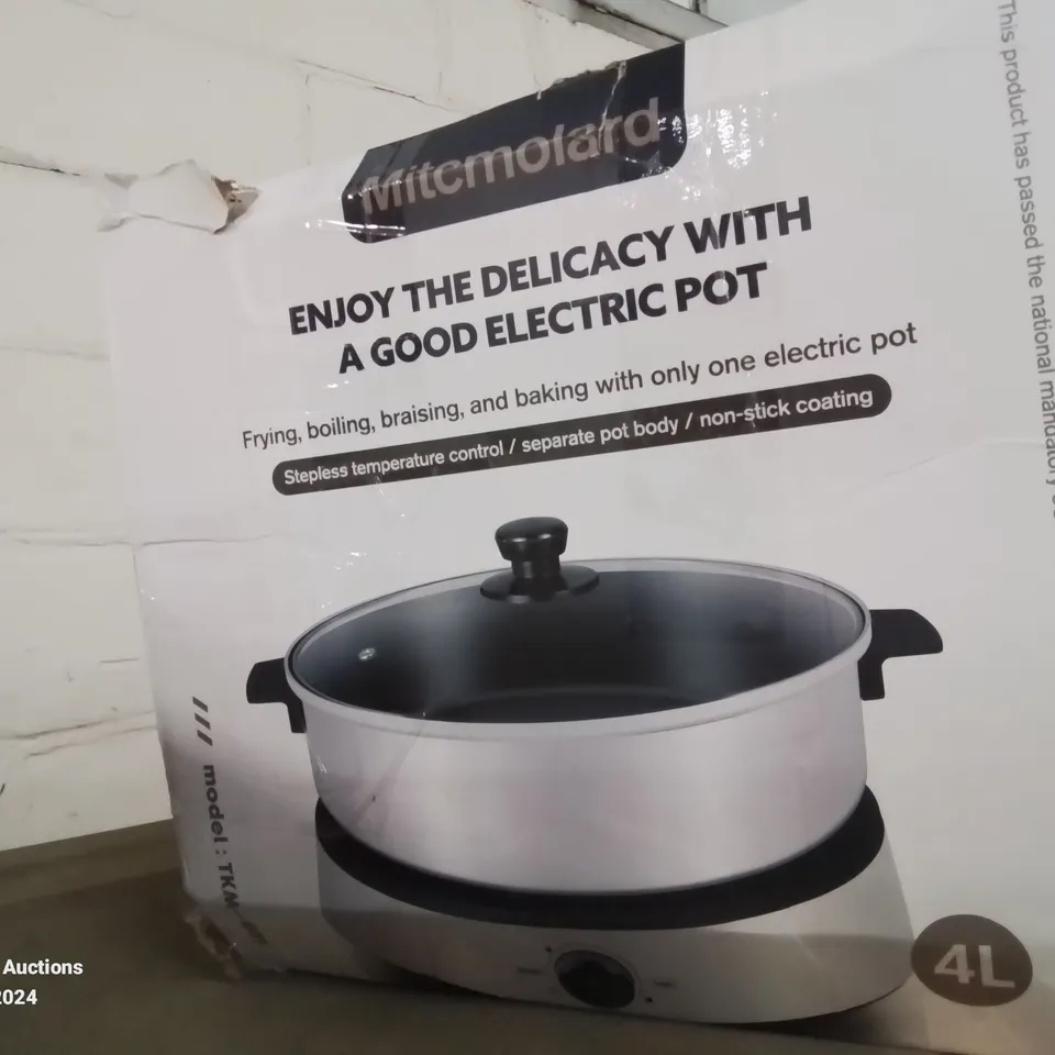 BOXED 4L ELECTRIC REMOVABLE NON-STICK COOKER (1 BOX)