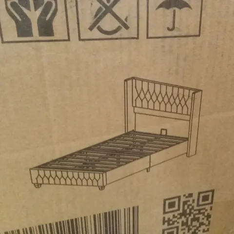 BOXED SINGLE UPHOLSTERED BED FRAME - PINK (1 BOX)