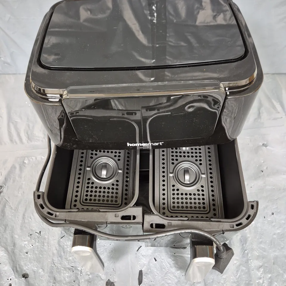 BOXED HOMESMART DUAL BASKET AIR FRYER IN BLACK - COLLECTION ONLY