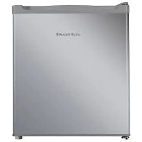 BOXED RUSSELL HOBBS TABLE TOP LARDER MINI FRIDGE 40L CAPACITY, QUIET RUNNING 39DB, REVERSIBLE DOOR, 0 TO 8 DEGREES MANUAL TEMPERATURE CONTROL, STAINLESS STEEL EFFECT RHTTLF2E1SS