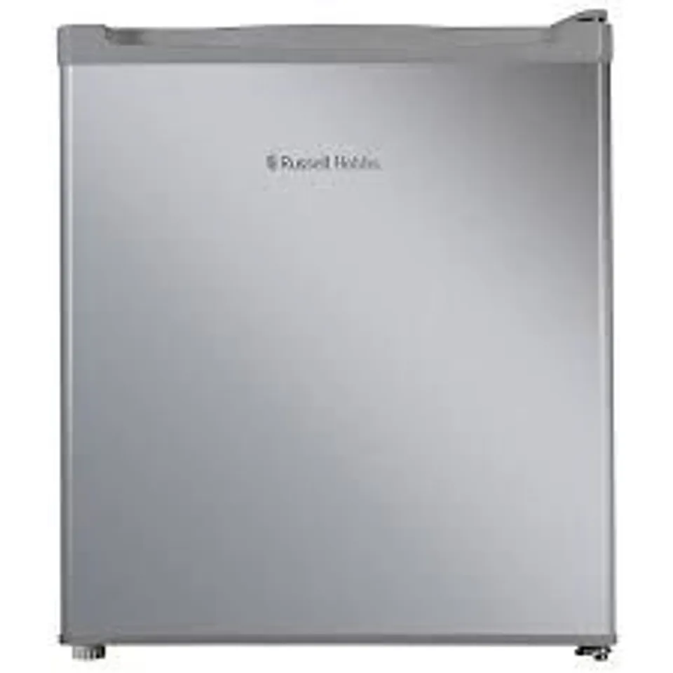 BOXED RUSSELL HOBBS TABLE TOP LARDER MINI FRIDGE 40L CAPACITY, QUIET RUNNING 39DB, REVERSIBLE DOOR, 0 TO 8 DEGREES MANUAL TEMPERATURE CONTROL, STAINLESS STEEL EFFECT RHTTLF2E1SS