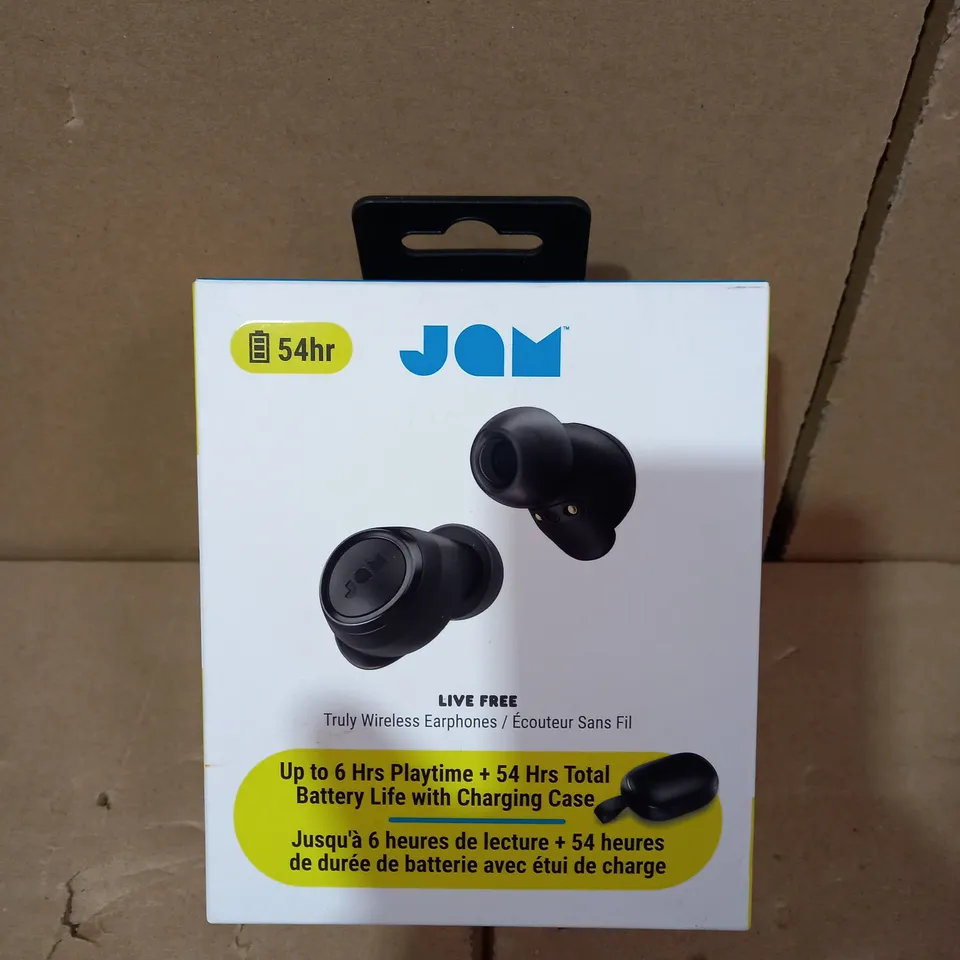 LOT OF APPROXIMATELY 10 BRAND NEW BOXED JAM LIVE FREE TRULY WIRELESS EARPHONES IN BLACK	