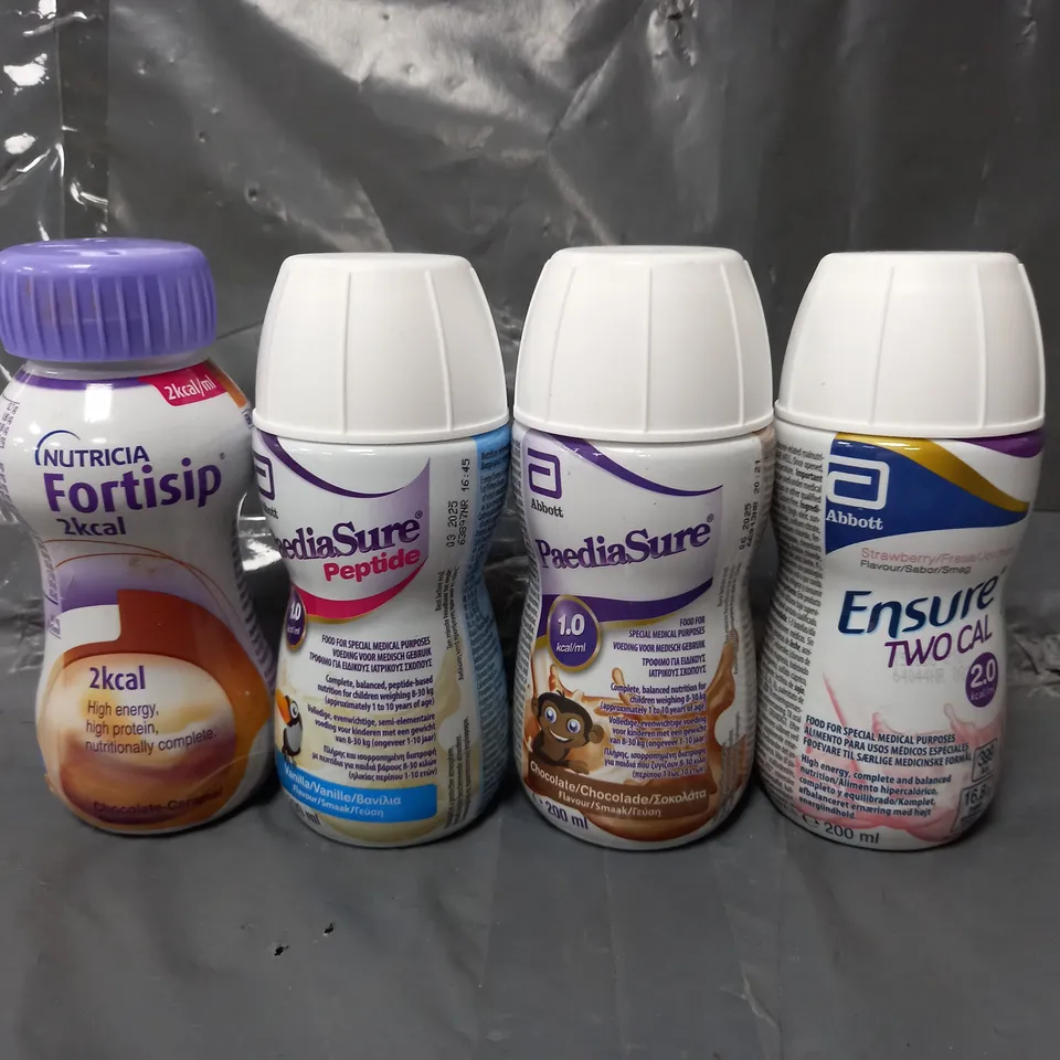 APPROXIMATELY 20 ASSORTED NUTRITION DRINKS TO INCLUDE - ENSURE 2 CAL STRAWBERRY - PAEDIASURE CHOCOLATE - NUTRICIA FORTISIP CHOCOLATE CARAMEL - COLLECTION ONLY