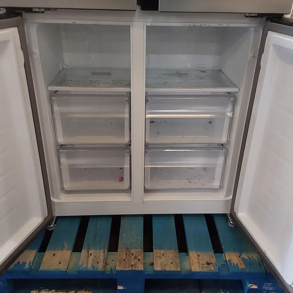 HOOVER HSC818FXWDK 70:30 AMERICAN STYLE FREESTANDING FROST FREE FRIDGE FREEZER - UNPROCESSED RAW RETURN