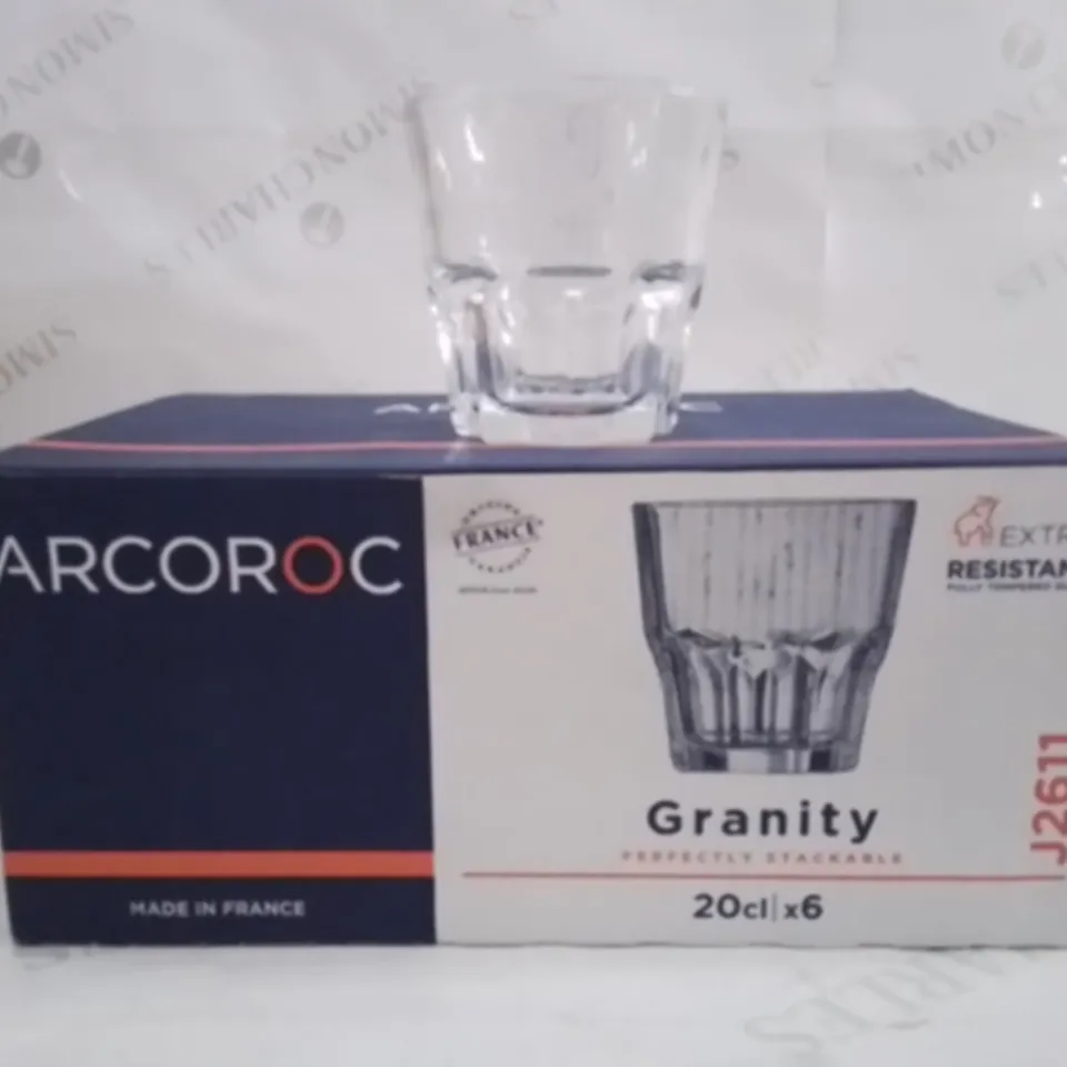 BOXED ARCOROC GRANITY GLASSES APPROXIMATELY 24