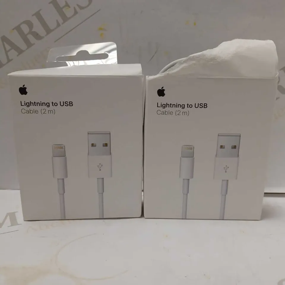 LOT OF 2 APPLE LIGHTNING TO USB CABLES (2 X 2M) RRP £70