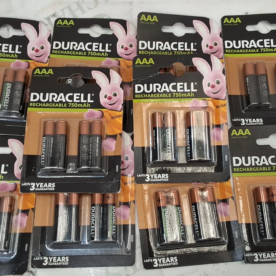 LOT OF 10 PACKS OF DURACELL RECHARGEABLE 750MAH BATTERY PACKS