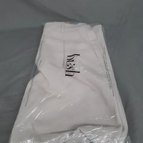 BAGGED HUSH TABITHA TWILL TROUSERS IN ECRU SIZE 8