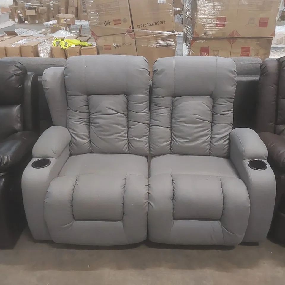 DESIGNER 2 SEATER MANUAL RECLINER LEATHER-LOOK SOFA