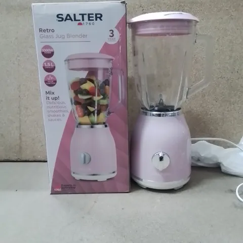 BOXED SALTER RETRO GLASS JUG BLENDER PINK 