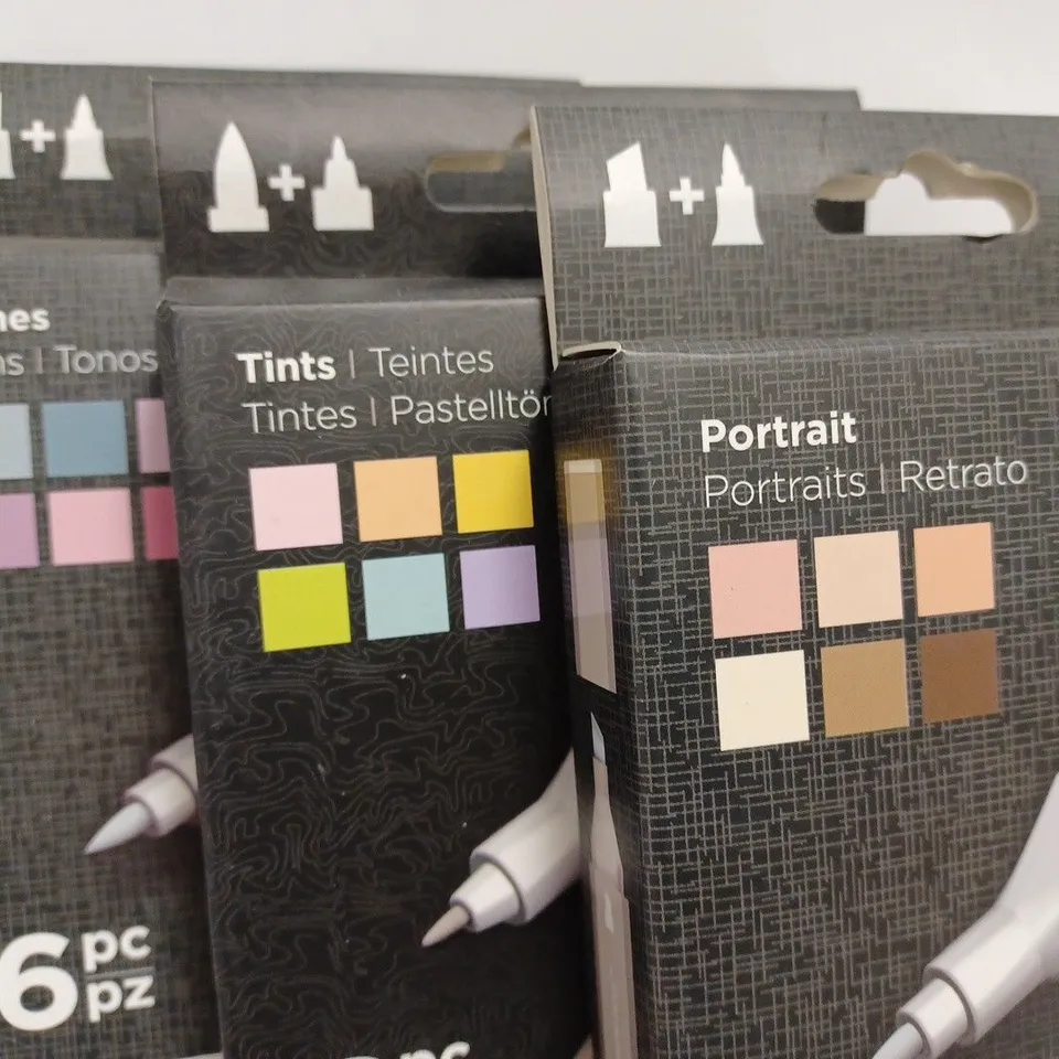 LOT OF 5 ASSORTED 6-PACKS OF SPECTRUM NOIR MARKERS INCLUDES GRAPHIC AND ILLUSTRATOR STYLES 