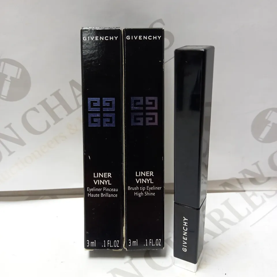 LOT OF 2 GIVENCHY LINER VINYL BRUSH TIP EYELINER HIGH SHINE 3ML - 4 BRONZE GLACE