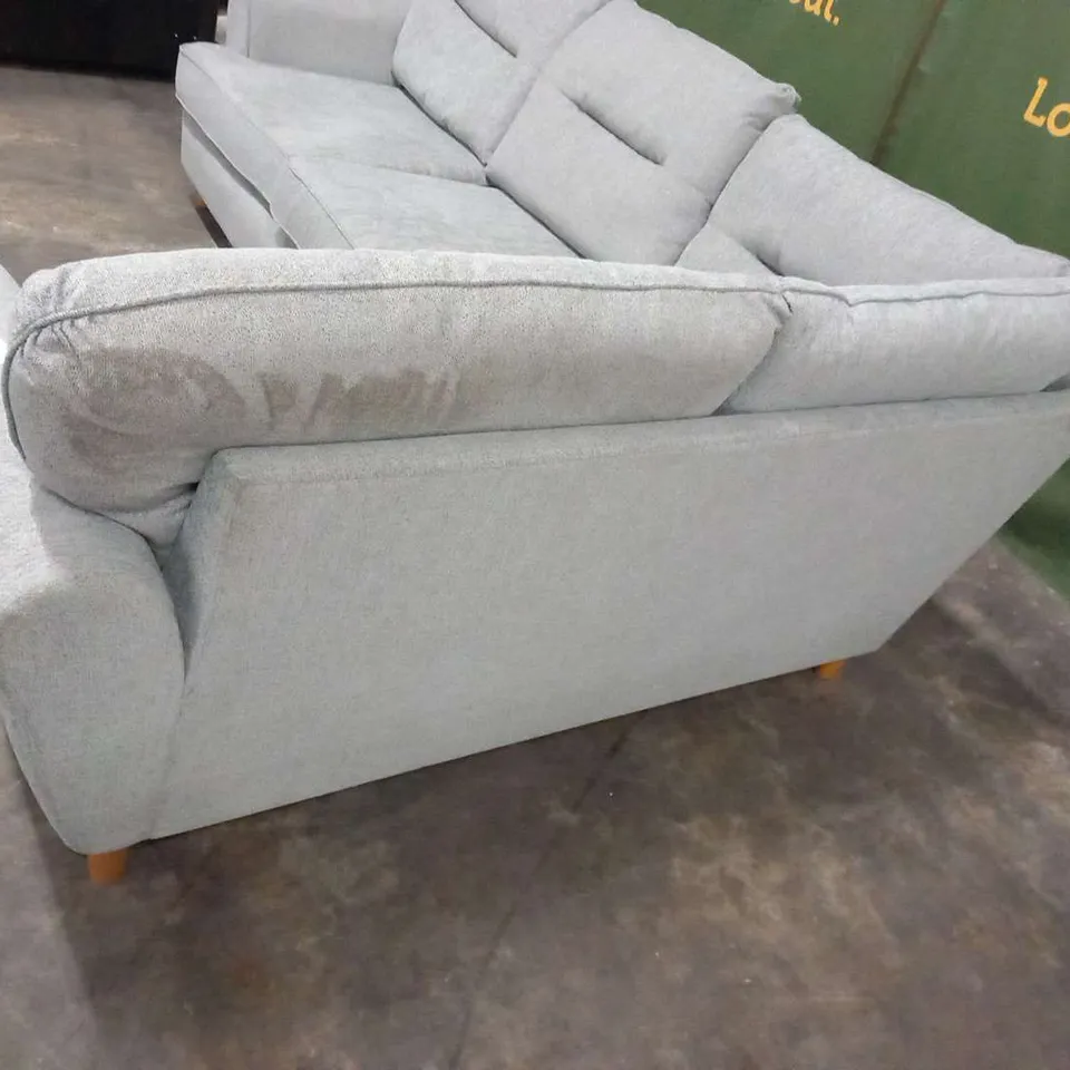 DESIGNER LUSSO GREY FABRIC CORNER SOFA