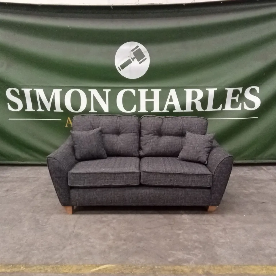 HALSTOW 2 SEATER FABRIC SOFA - CHARCOAL RRP £449