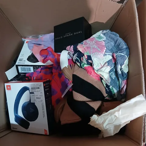 LARGE QUANTITY OF ASSORTED PRODUCTS TO INCLUDE; CLOTHING, HEADPHONES AND CAR ACCESSORIES