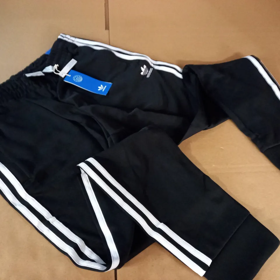 ADIDAS BLACK TRACK PANTS - UK M