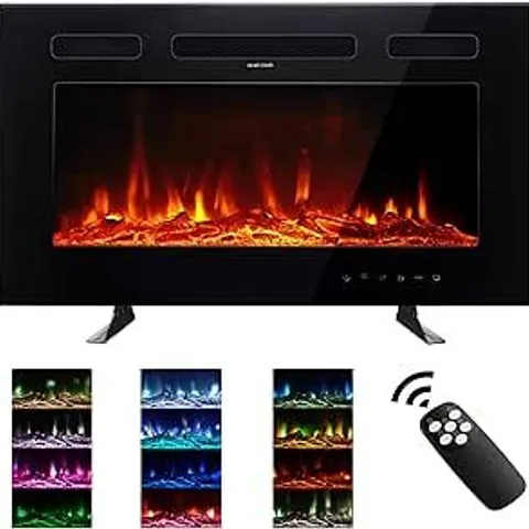 BOXED 30-INCH M.C.HAUS ULTRA-THIN ELECTRIC FIREPLACE - BLACK (1 BOX)