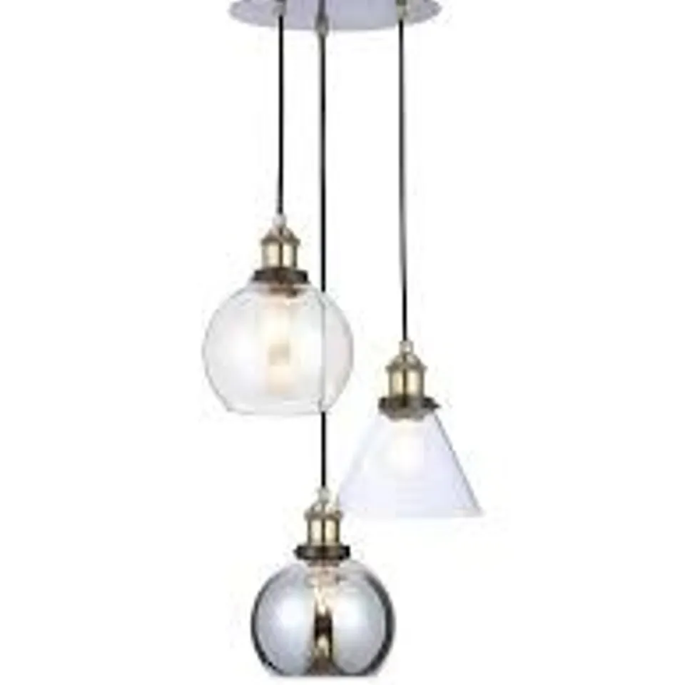 BOXED VERY HOME NEWARK INDUSTRIAL 3-LIGHT CLUSTER LIGHT RRP £80